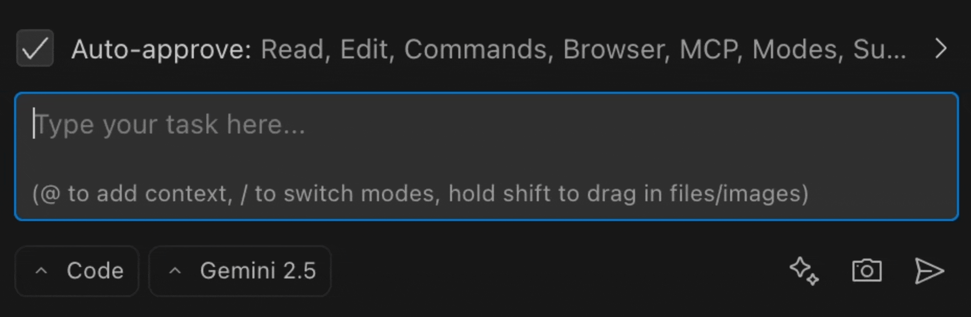 Example of typing a request in Saarthi