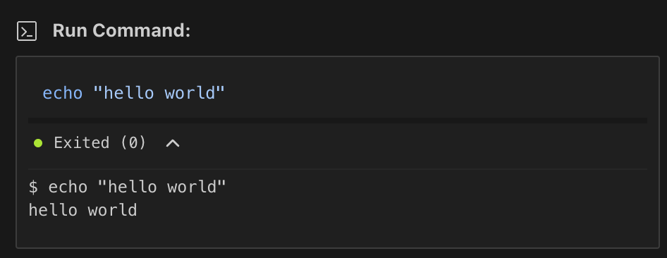 Saarthi&#39;s recommended inline terminal in action